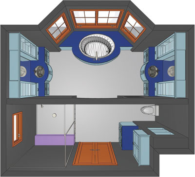 Floor plan of Large Bathrooms Second Place