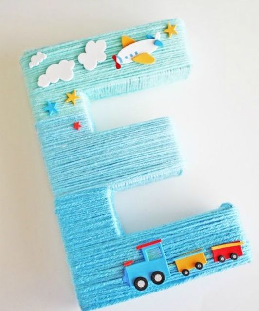 letter decoration  for a boy baby shower