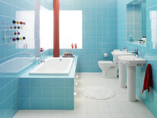 Light Blue Bahtroom Design