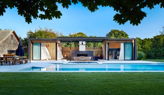 Luxurious Indoor And Outdoor Oasis: Pool House By ICRAVE