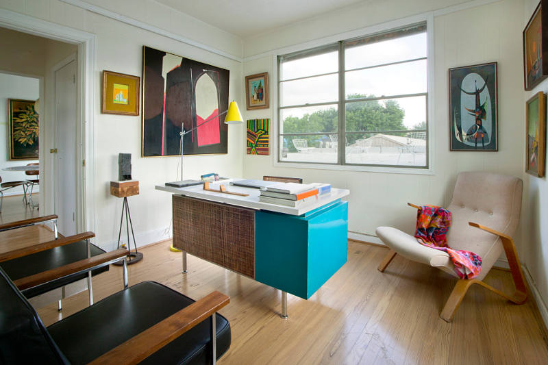 Mid century modern apartment in bold and lively shades  10