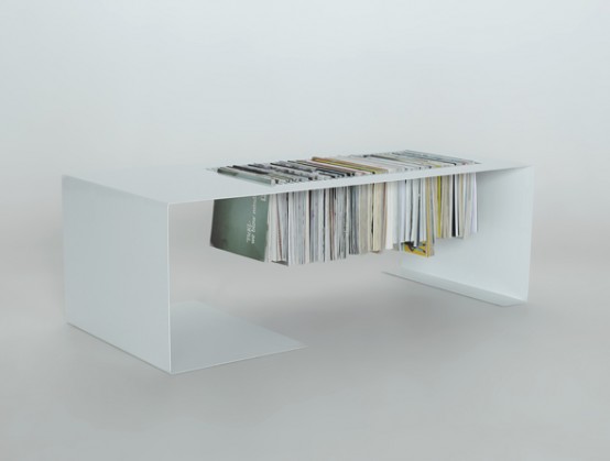 Minimalist Coffee Table With A Built-In Magazine Rack