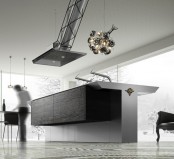 Minimalist Kitchen In Dark Grey