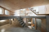 Minimalist Larch Covered Tsubomi House With 7 Split Levels