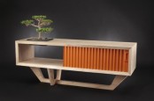 Minimalist Sideboards Of Natural Woods And Bright Colors