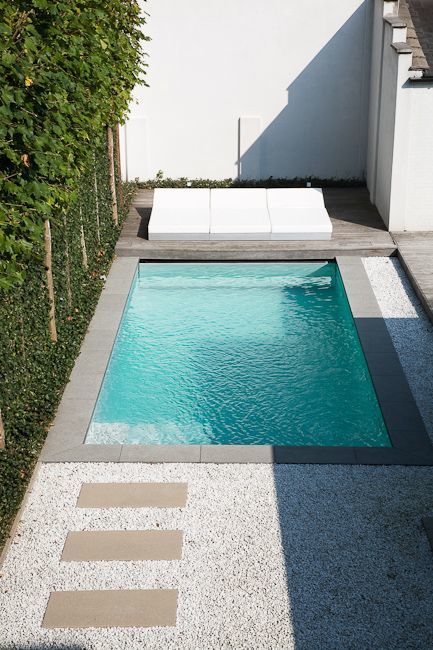 Minimalist styled plunge outdoor swimming pool