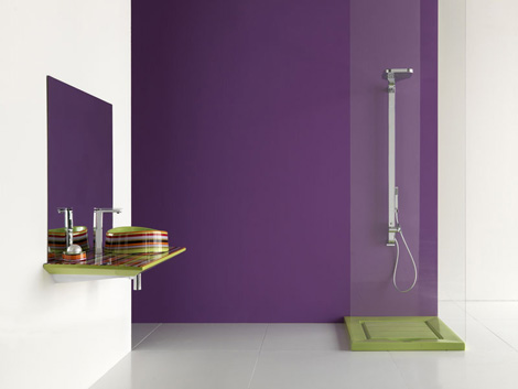 Minimalist Violet Bathroom