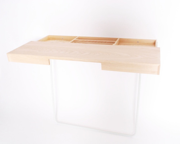 Minimalist Work Desk With A Storage Space Inside