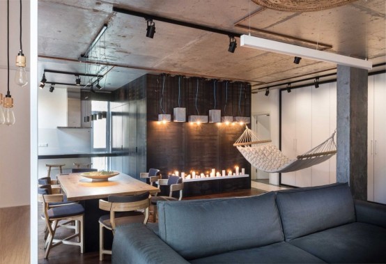 Modern Apartment With Industrial Features And Relaxing Ambience