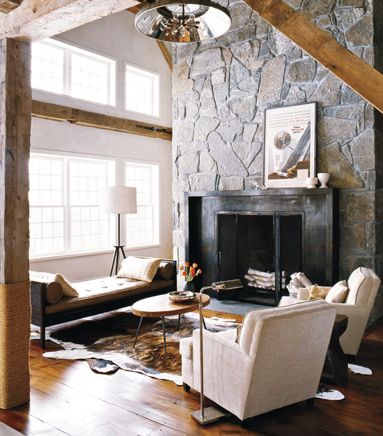 Modern Barn Fireplace