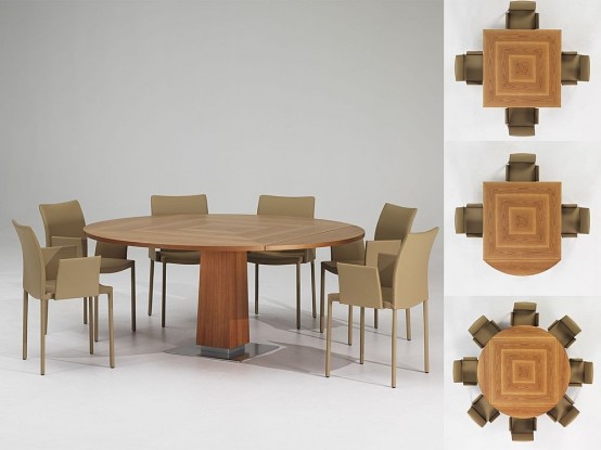 Modern Expandable Dining Table with Wooden Finish – Petite Venise by Protis