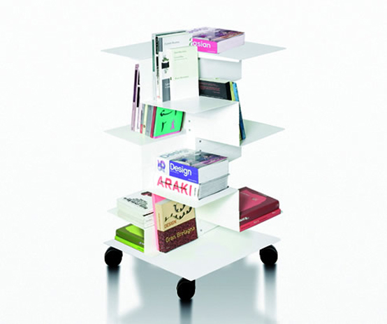 Modern and Asymmetric Freestanding Bookcases – Librespiral by Gerardo Mari