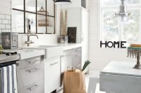 modern industrial kitchen design with light fixtures from IKEA