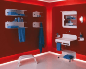 Modern Red Bathroom