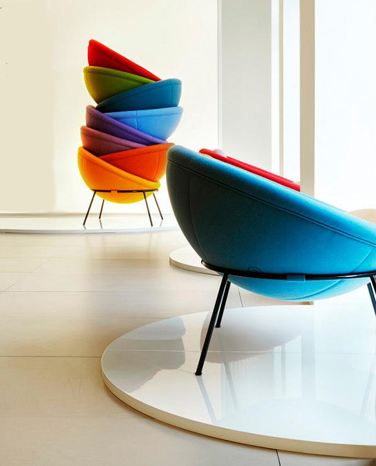 Modern Relaunch Of Colorful Bowl Chair Designed In 1951