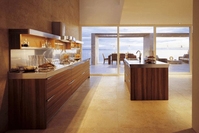 Modern time kitchen that incorporates linear aesthetic  11