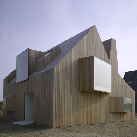 Modern Wooden House Design with Original Shape