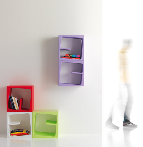 Modular Versatile Bookcase in Catchy Colors – Quby by B-Line