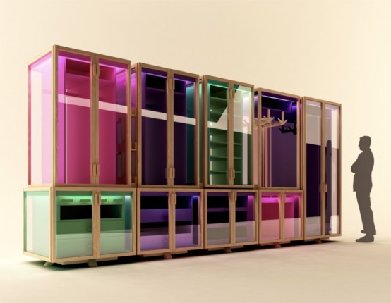 Modular Transparent Clothing Storage System