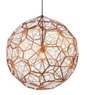 a copper pendant lamp with a spheric geometric lampshade is a fantastic addition to the space, it will make it ultimate