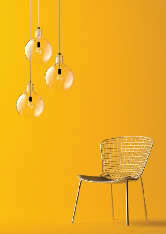 large sheer bulbs as pendant lamps can match a lot of spaces and done in many styles, they look cool