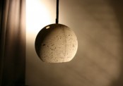 a concrete sphere pendant lamp will be a great match for an industrial, modern or minimalist interior