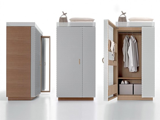 Furniture Line With Painted Metal Mesh Doors – Net-Box by Molteni