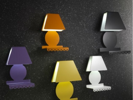 Colorful Nightstands With Lamp