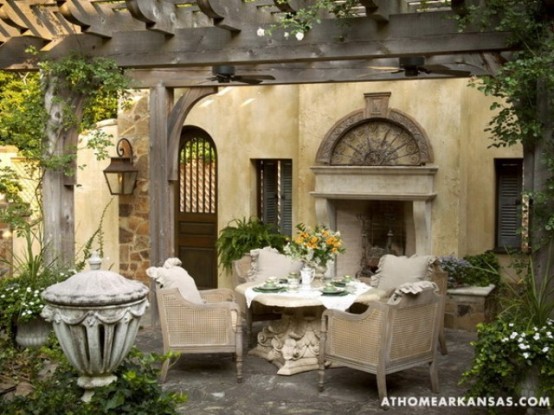 Old European Style Garden And Terrace