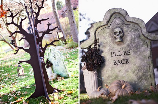 Inexpensive foam sheets could easily be turned into realistic-looking grave markers.