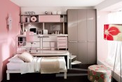 pink loft teenage bedroom