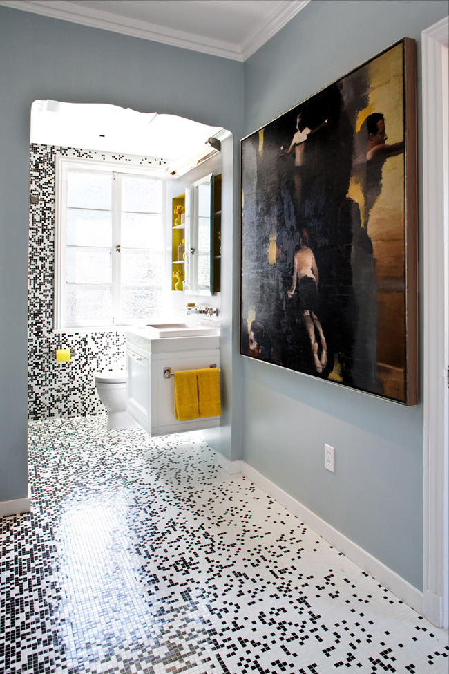 Pixilated Bathroom Custom Mosaic Tile