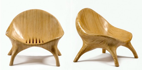 Laminated plywood lounge chair