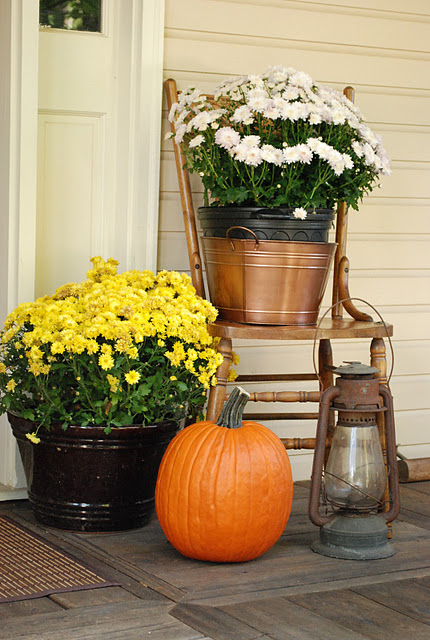 To make it count, plant fall flowers into large buckets.
