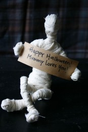 a cute mummy halloween decor