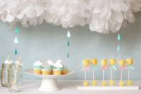 rain shower-themed gender neutral baby shower