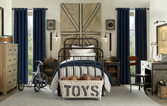 Stylish industrial-style room suitable for 8 years old boy or even a teenager.