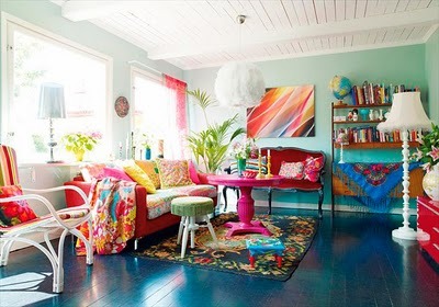 Really Bright And Colorful Living Room