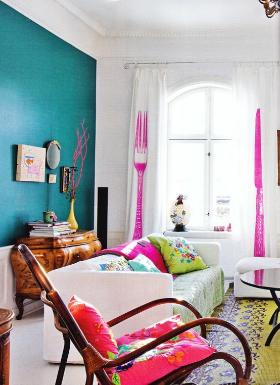 Really Colorful And Bright Living Room Design