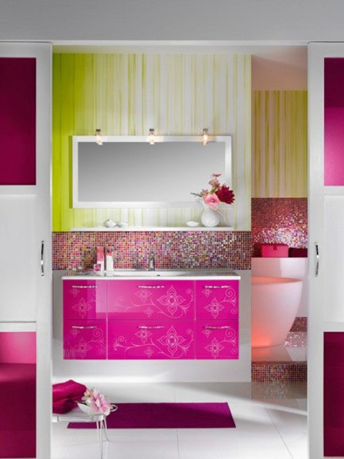 Really Modern And Colorful Bathroom