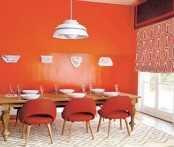 Red Orange Modern Dining Area