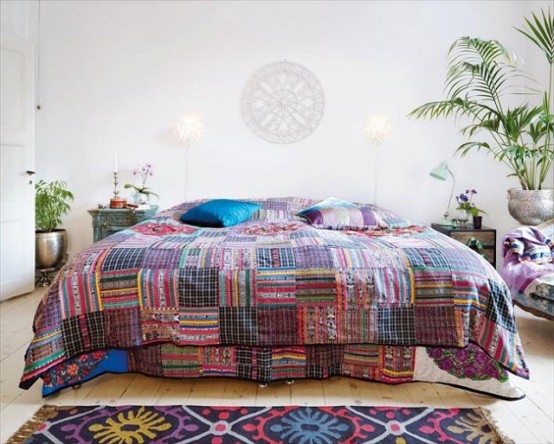 Pair a heavily patterned piece, like this duvet, with crisp white walls for a balanced look.