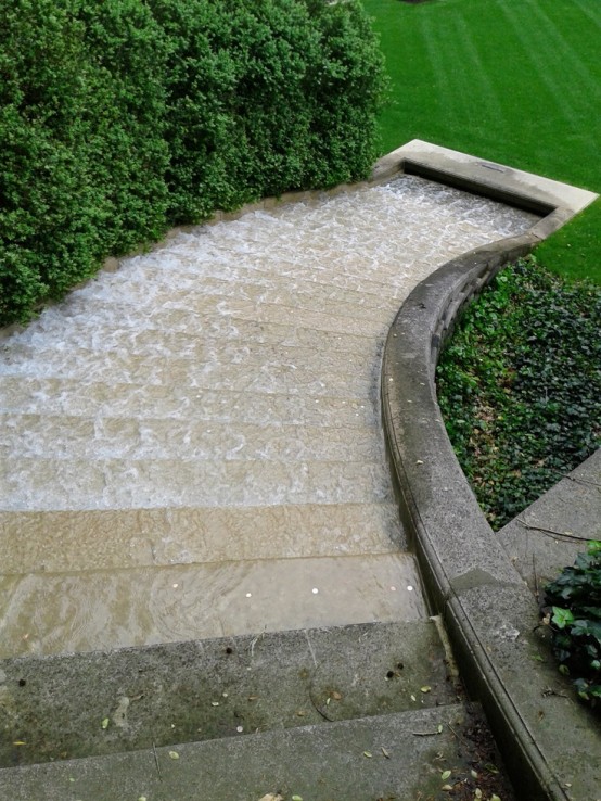 Even simple stone steps could become a waterfall.