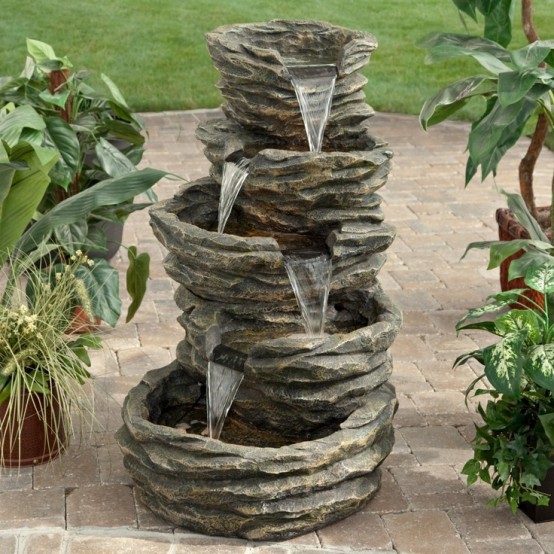 A simple stone fountain is also a great addition to your garden, that you can move if necessary.