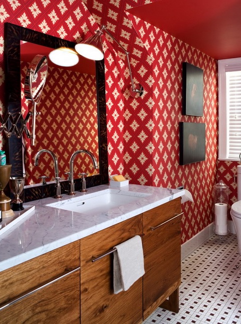 Retro Styled Bathroom Resembling Of A Living Room