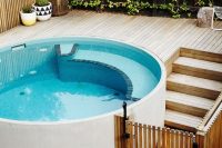 round white plunge pool for outdoors