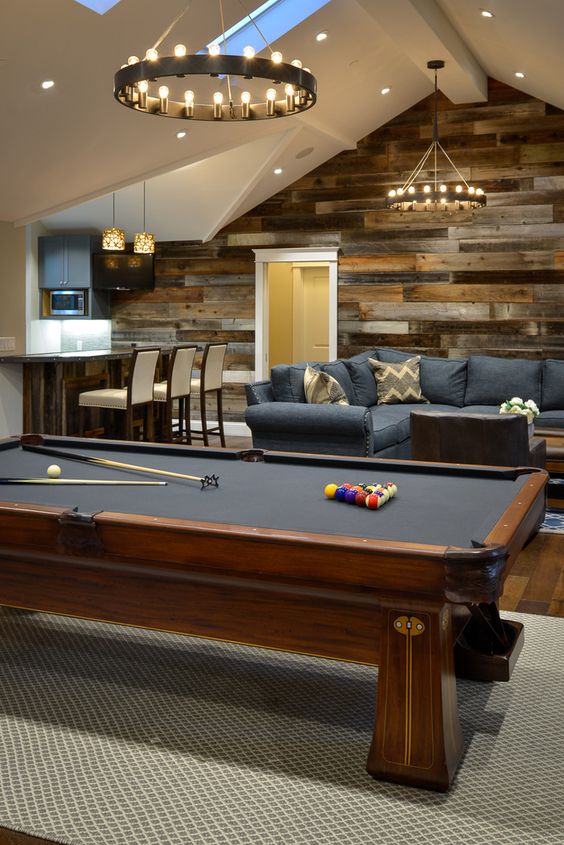 rustic style is perfect for a basement decor