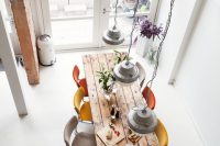 rustic dining table is perfect even for an all white kitchen design
