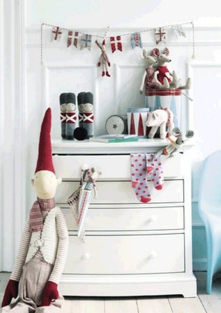 sweet red and neutral toys will make your kids' rooms feel like Nordic Christmas