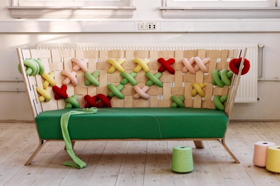 Scandinavian Furniture With Giant Bold Cross-Stitches